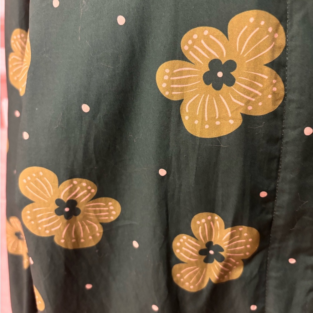 Gudrun Sjoden Green Floral Parka like new worn once sz large- a rare find! - Picture 7 of 15